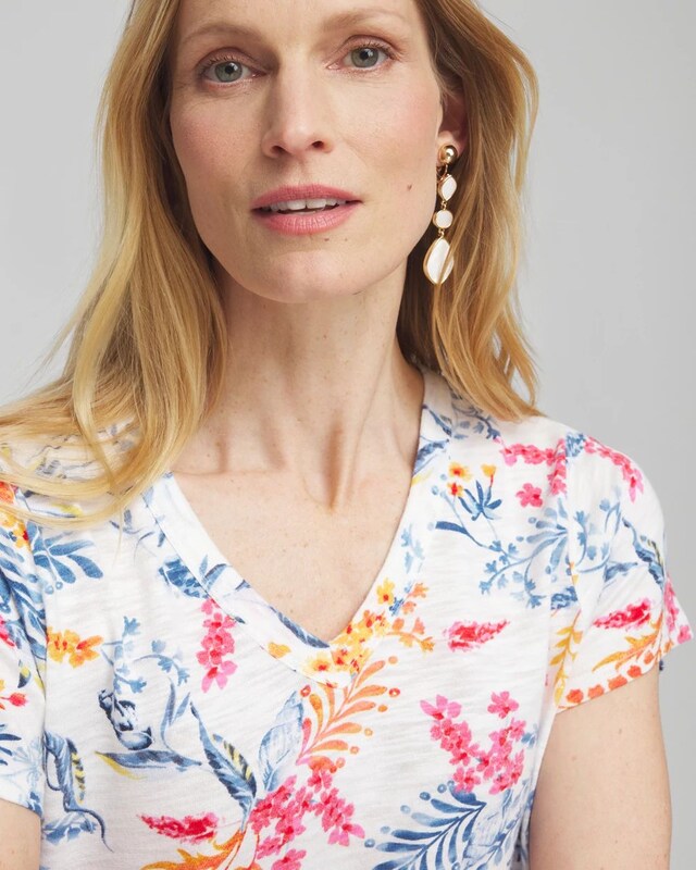 Floral Cap Sleeve Tee - image 4